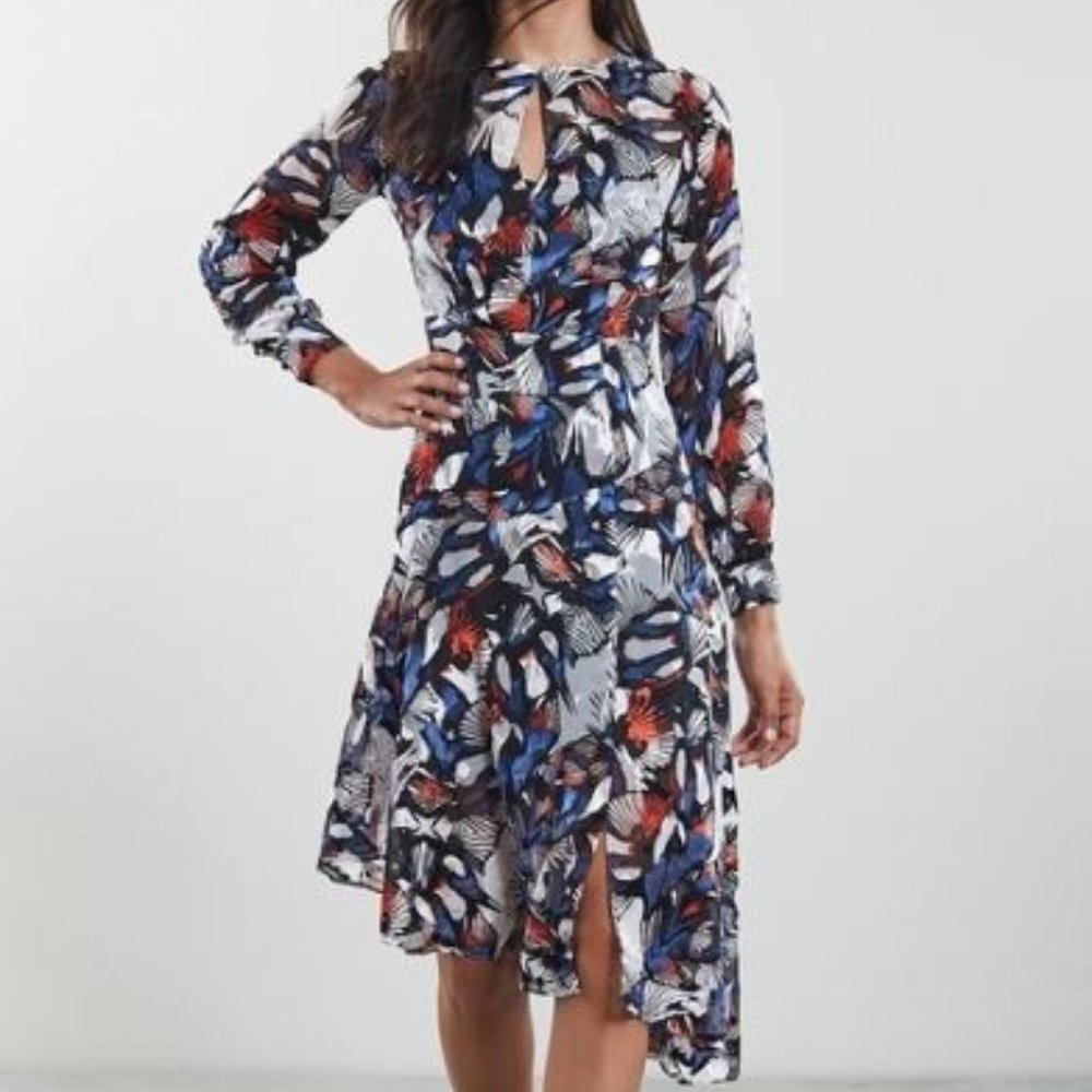 REISS Aria Burnout Midi Dress US Size 2 / UK Size 6